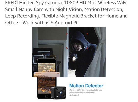 fredi super small mini wifi spy camera motion detection loop