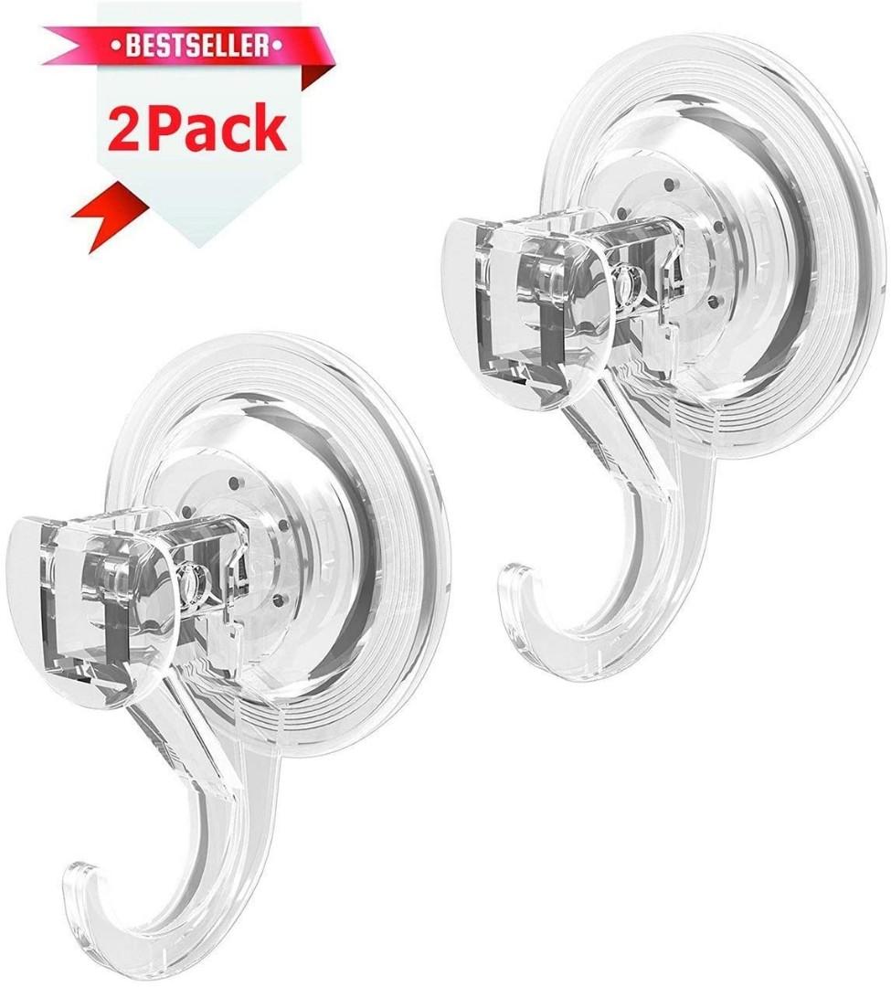 GlobaLink Suction Hooks Super Powerful Lock Clear Plastic Smooth Wall
