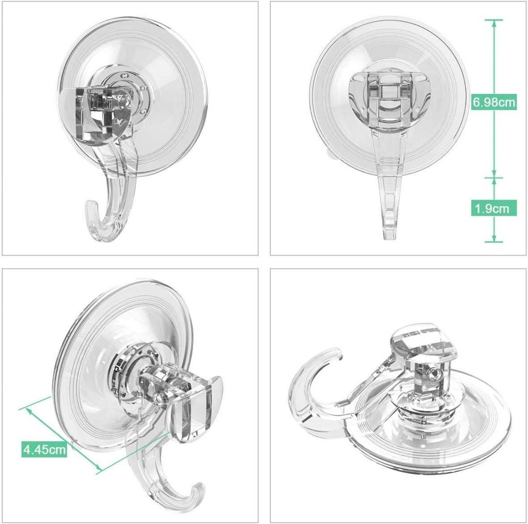 GlobaLink Suction Hooks Super Powerful Lock Clear Plastic Smooth Wall