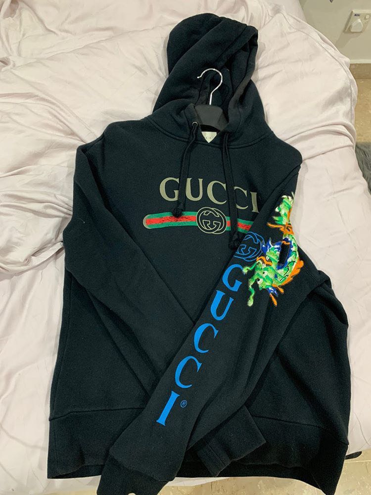 gucci logo sweatshirt with dragon