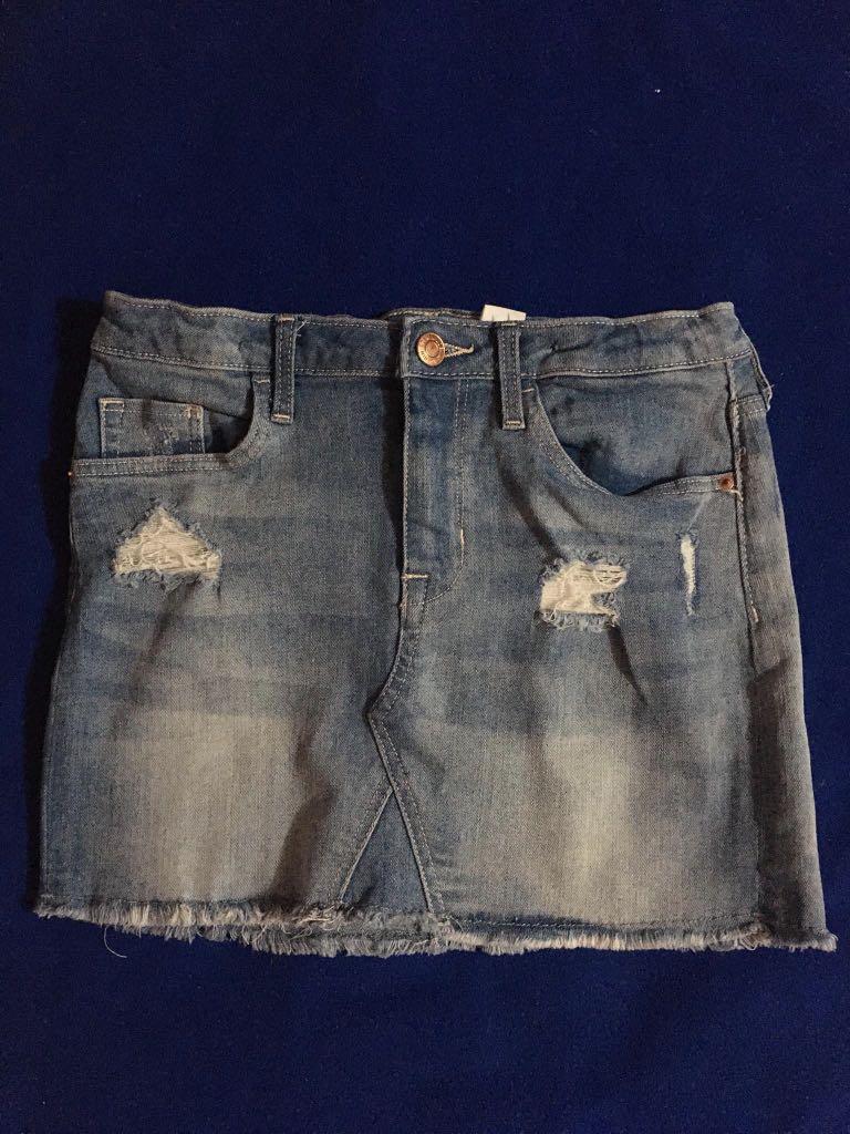 h&m girls denim skirt