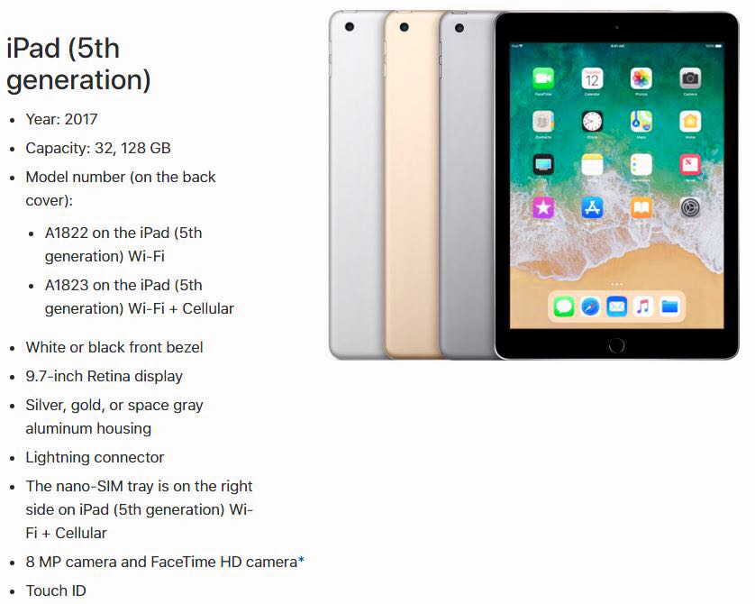 iPad 128GB SEALED 9.7” WiFi + 1year Warranty #HZ37KL