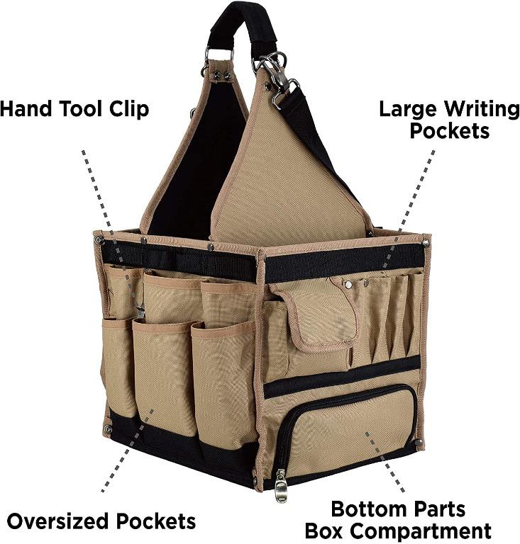 Jackson Palmer Extra Large 11” Tool Tote Carrier, 28 Pockets with