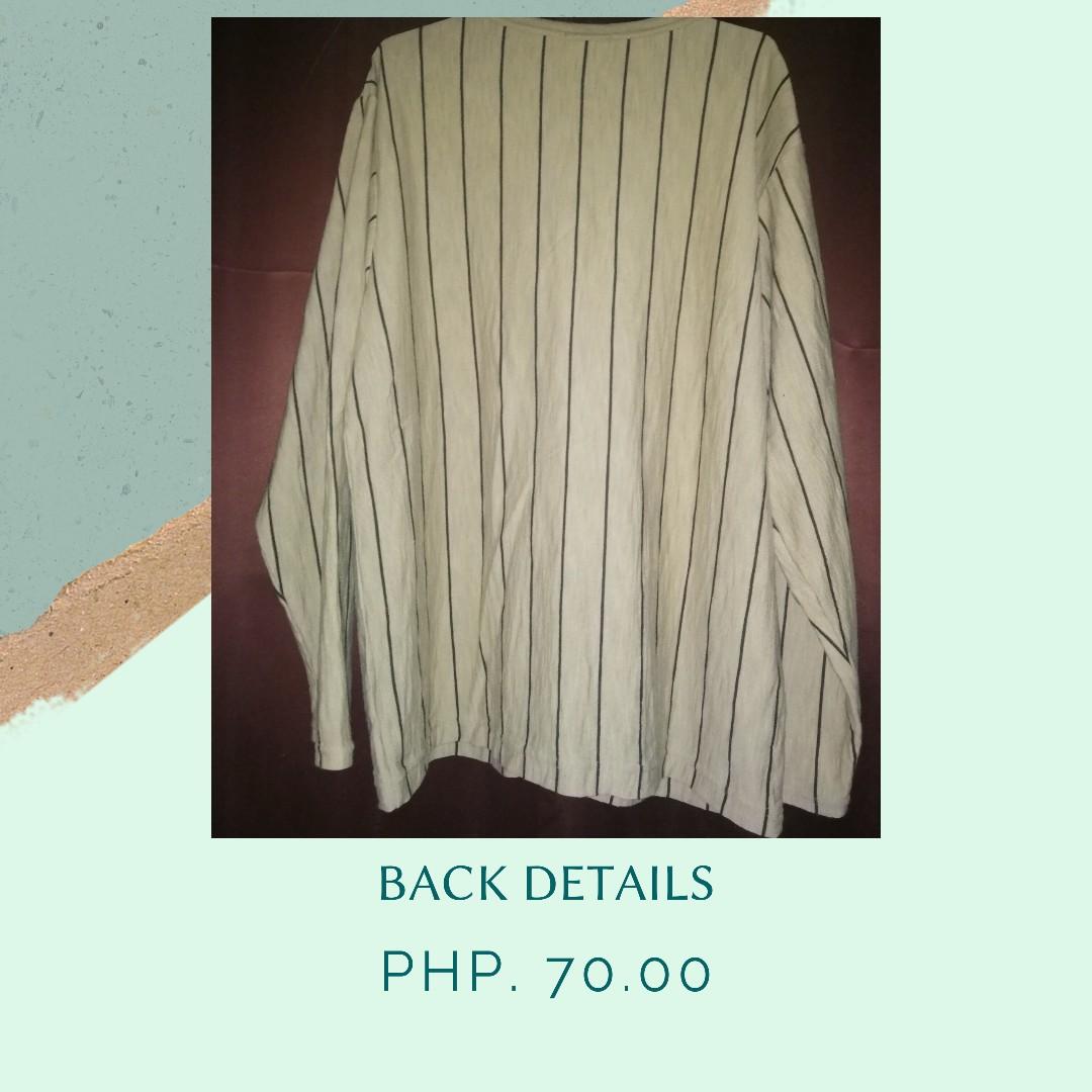 Khaki Stripes Cardigan (Category: Coats, Jackets and Outerwear) located in Pasig City. Submitted by ceejay003 (Listing ID 1019283179, Image 3). Description: LIPAT-BAHAY Sale!! 👉 Almost new 👉 No flaws 👉 Fits from medium to large.