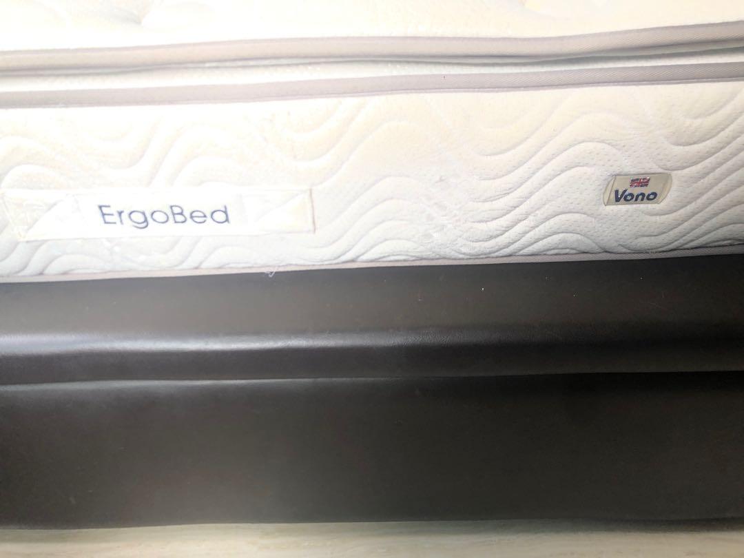 King size hydraulic bed frame and ergo vono mattress, Furniture & Home