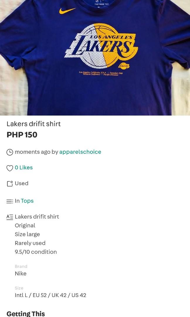 Lakers drifit shirt Men s Fashion Tops Sets Tshirts Polo