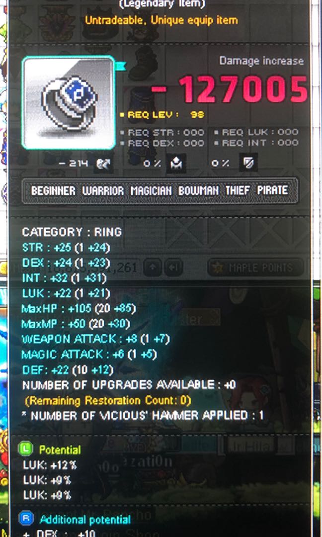 Maplesea Aquila 30 Luk Ring Toys Games Video Gaming In Game Products On Carousell