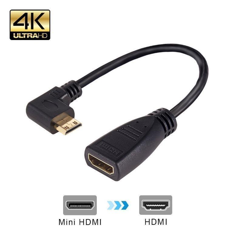 Mealink High Speed 90 Degree Right Angled Mini Hdmi To Hdmi Female Cable Adapter Ver1 4 3d For Digital Camera Tablet 15cm 6 Inch Electronics Others On Carousell
