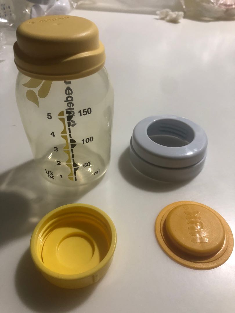 Medela Breastmilk yellow Storage Bottles 150ml nuk bottle cap avent