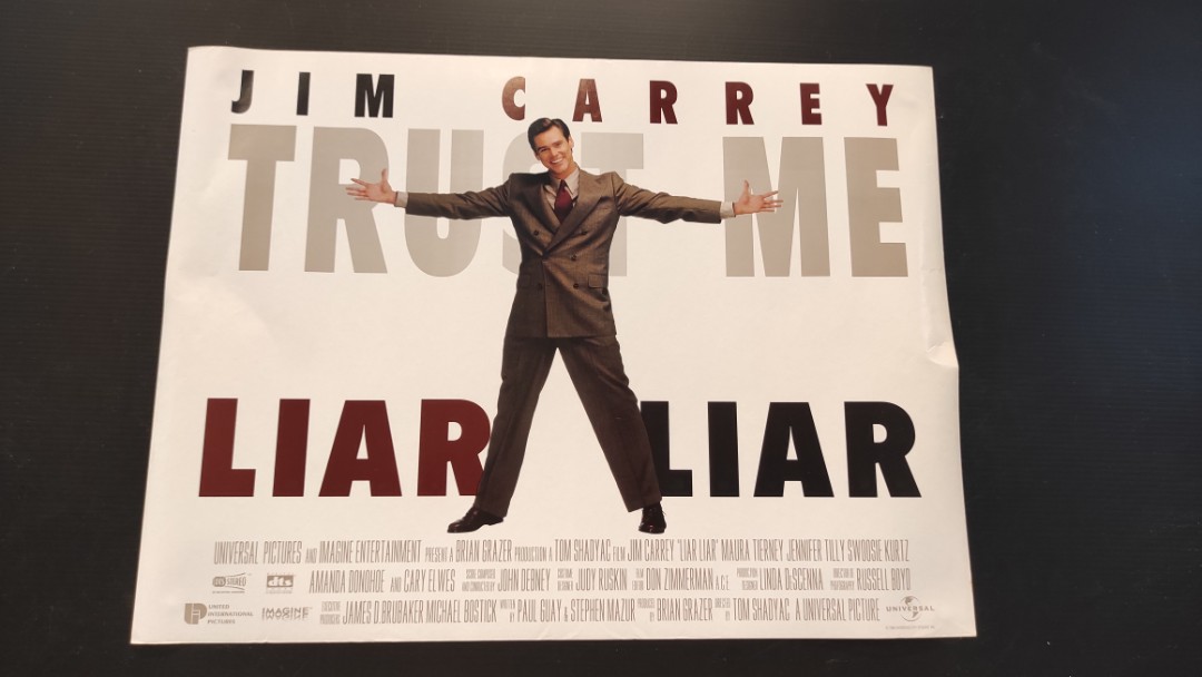Movie Poster Liar Liar Hobbies Toys Memorabilia Collectibles Vintage Collectibles On Carousell