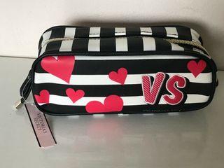 NEW! VICTORIA'S SECRET VS HEARTS SMALL COSMETIC MAKEUP TRAVEL POUCH BEAUTY BAG - SALE