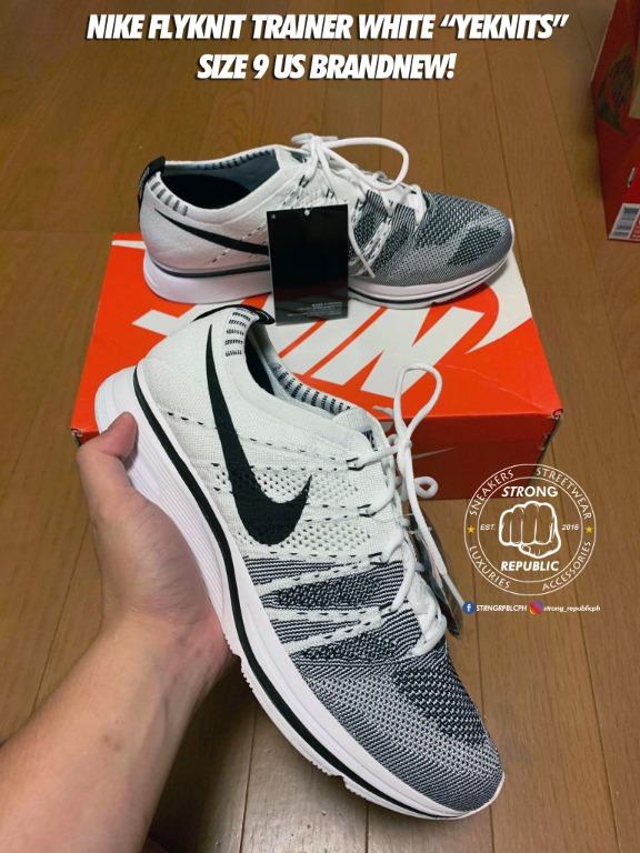 Nike flyknit trainer best sale white size 10