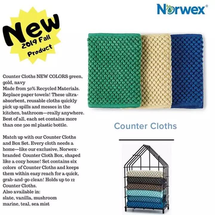 Norwex Counter Cloths & Box Set - Slate, Vanilla & Mushroom