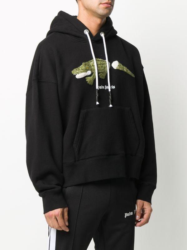 PALM ANGELS CROCODILE HOODIE BLACK GREEN, Men's Fashion, Tops