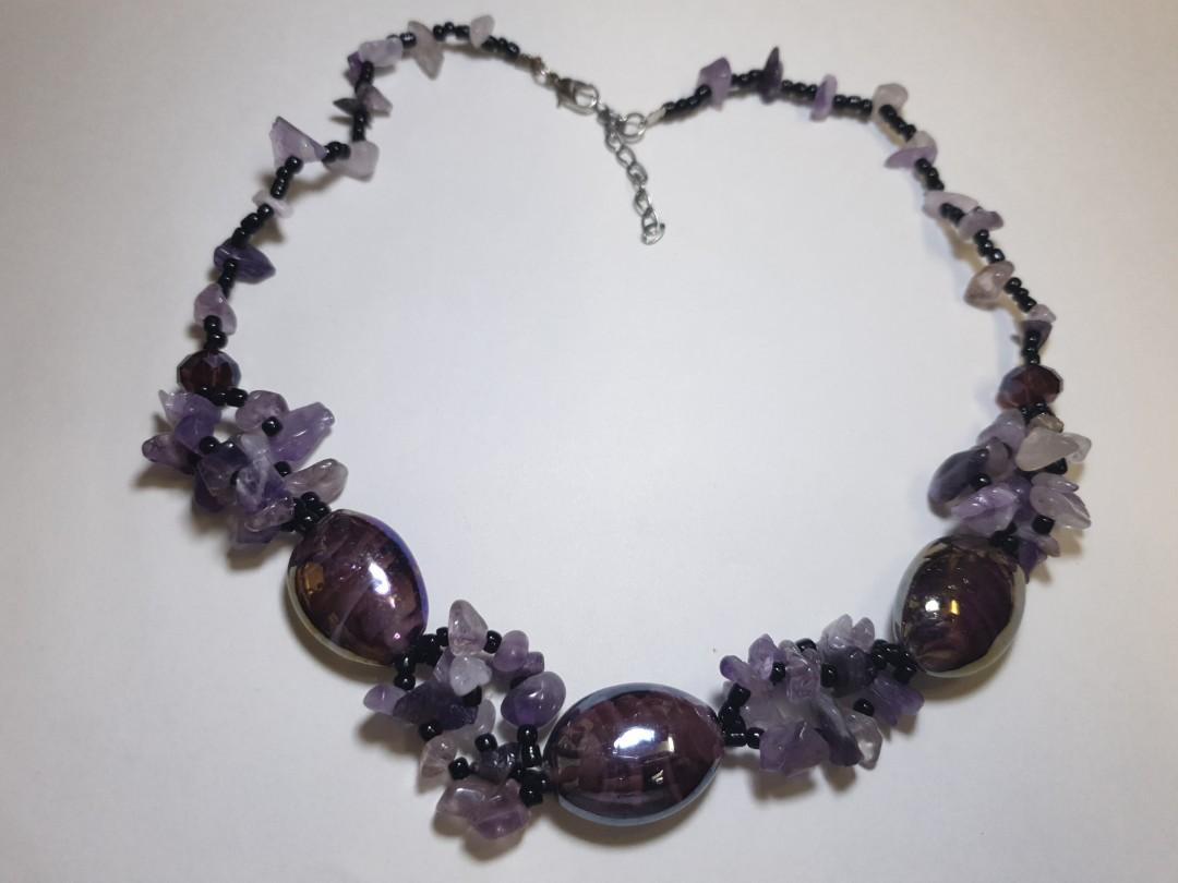 Purple discount rock necklace