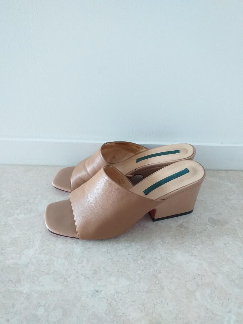 Real on sale leather mules