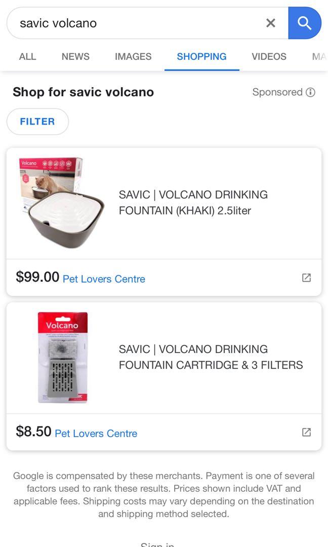 Savic volcano water fountain, Pet Supplies, Homes & Other Pet ...