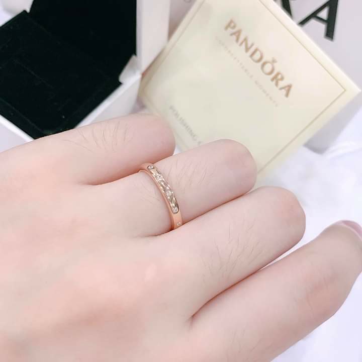 Pandora Simple Sparkling band Ring Women s Fashion Jewelry