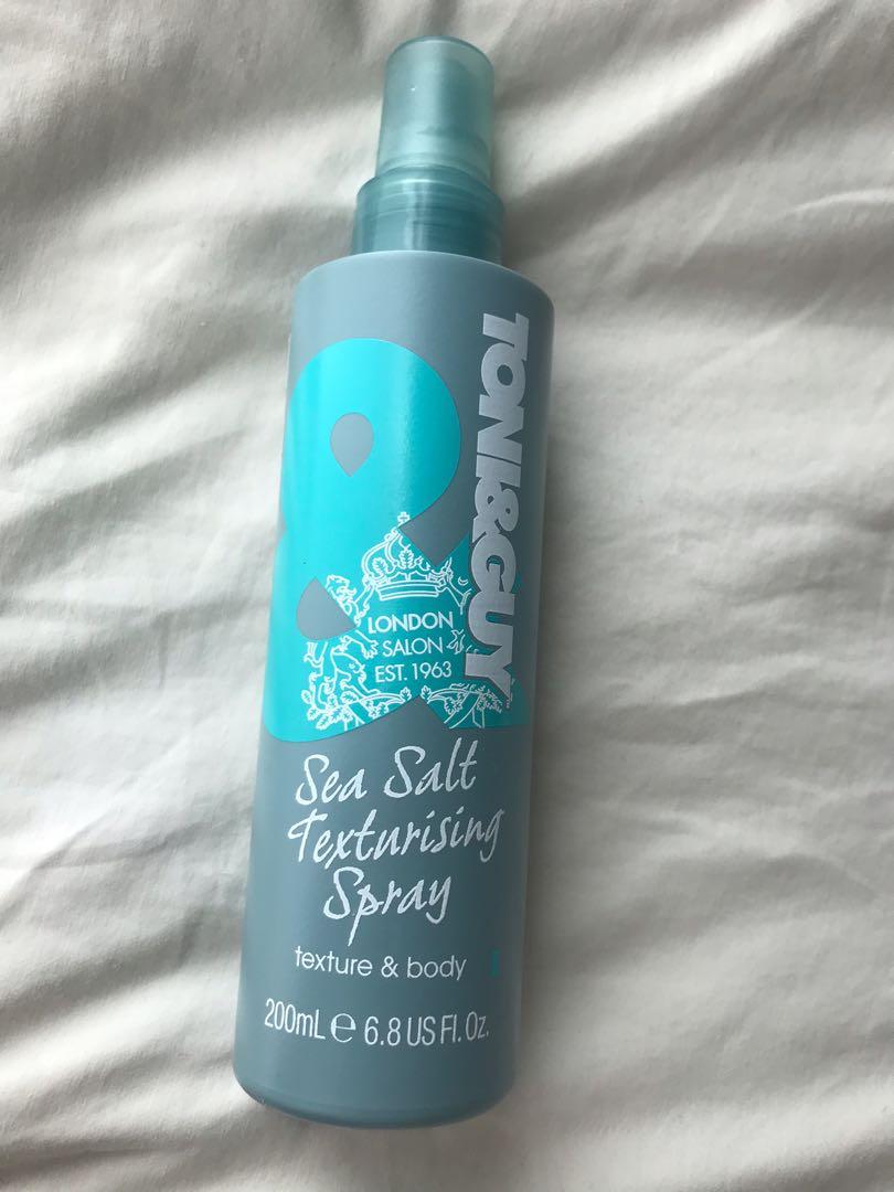 Toni & guy sea salt hair spray (Category: Hair) located in Makati City. Submitted by shopknickerbocker1 (Listing ID 1019302926, Image 1). Description: Really great for styling. I just dont go out anymore sayang naman. Bought for 800. .