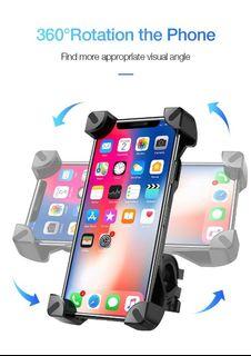 Universal Bike Bicycle Phone Mount, 360°Rotation Bicycle Phone Holder, Universal Motorcycle Handlebar Mount Fits for iPhone 11 Pro Max/XR/XS Max/8/7/ 6/6s Plus, Galaxy S20/S9, 3.5"-7.0" Phones