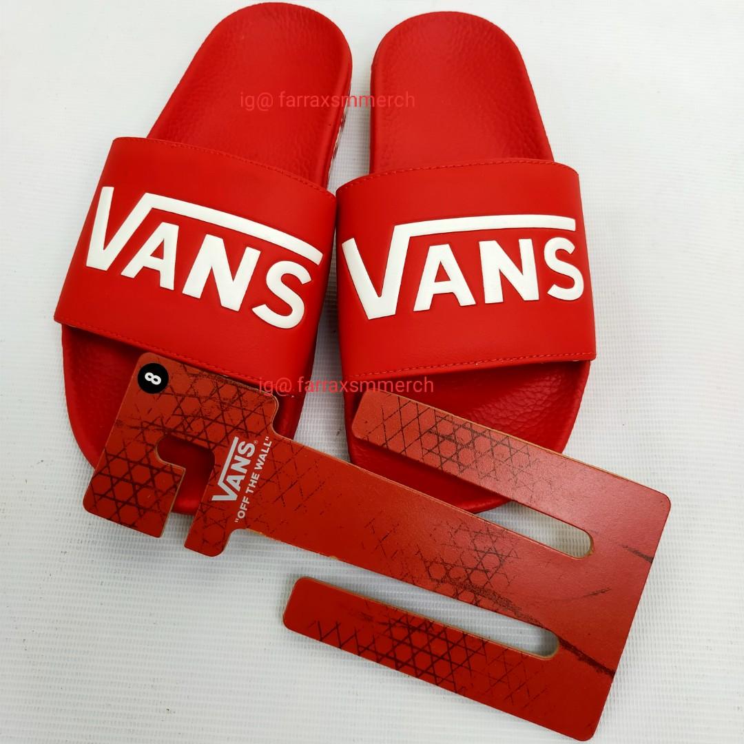 Red vans slides sales