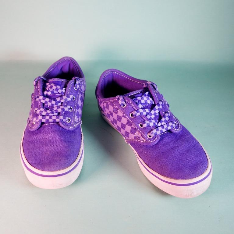 kids purple checkered vans