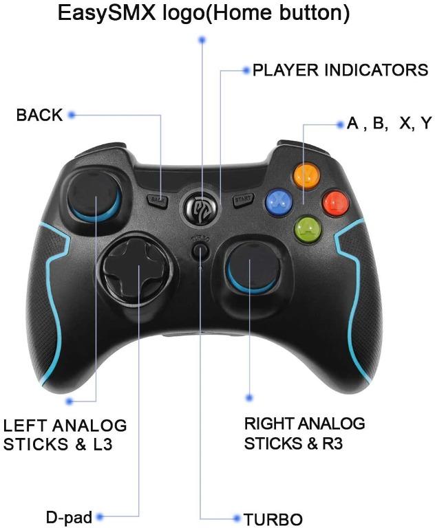 (VE) Wireless Gaming Controller, PC PS3 Game Controller Joystick with