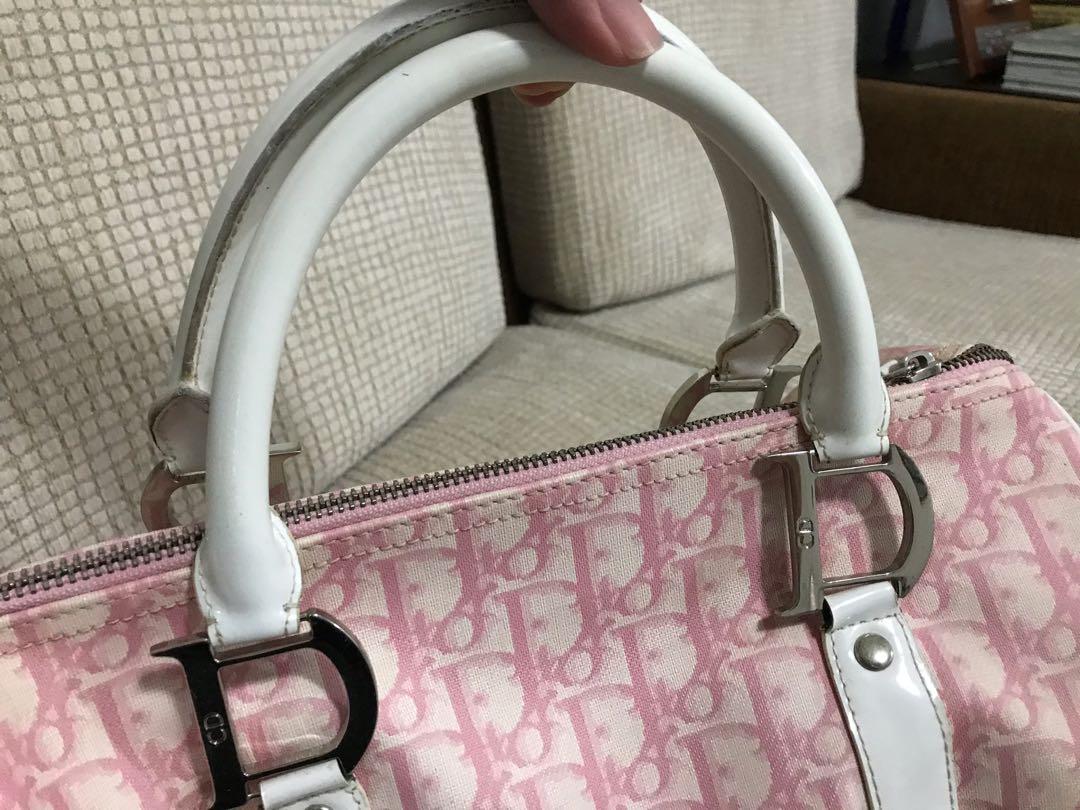 Pre-owned Dior Speedy Leather Mini Bag In Pink