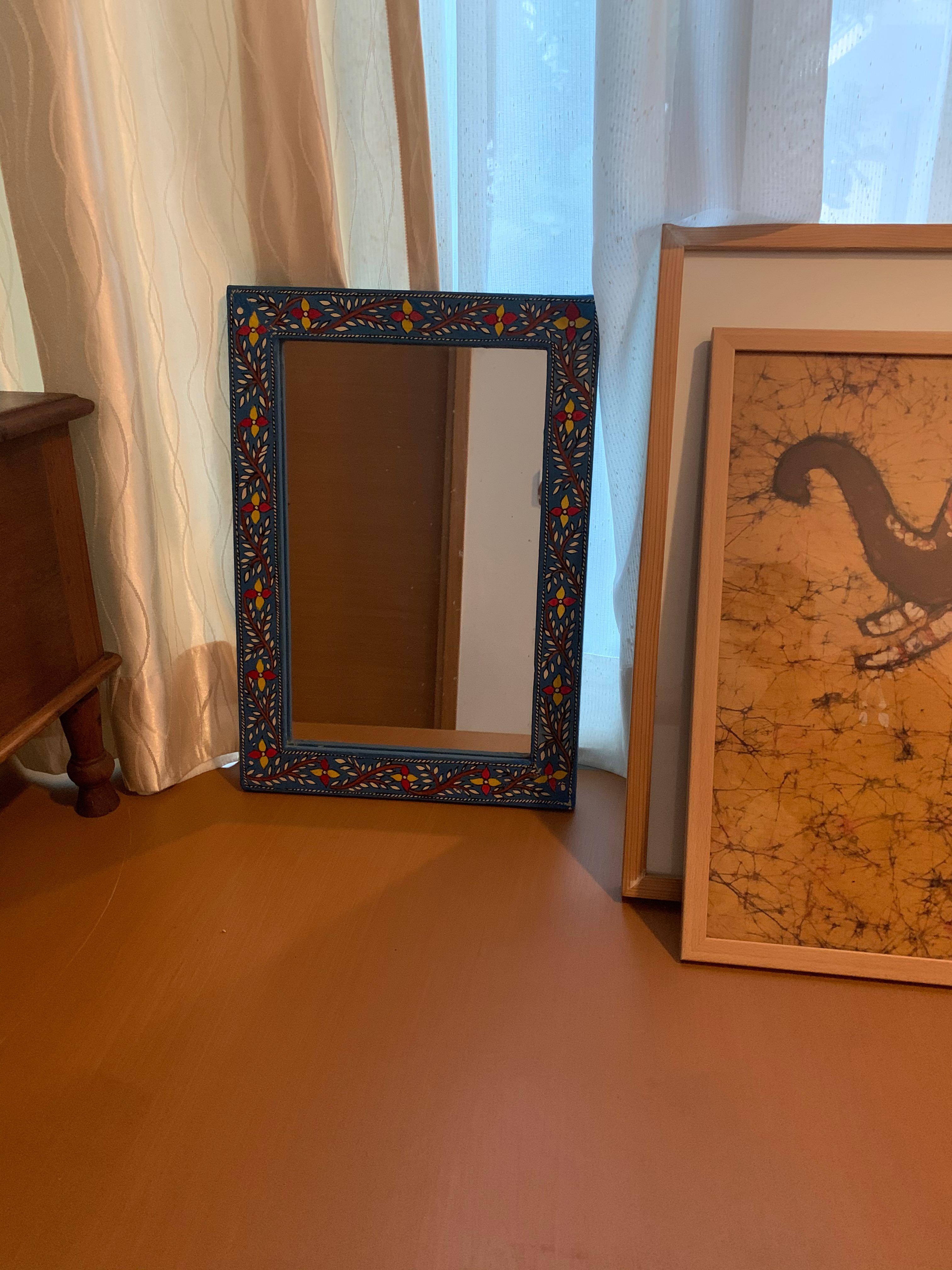 Vintage Hand Painted Mirror Furniture Home Living Home Decor Frames Pictures On Carousell