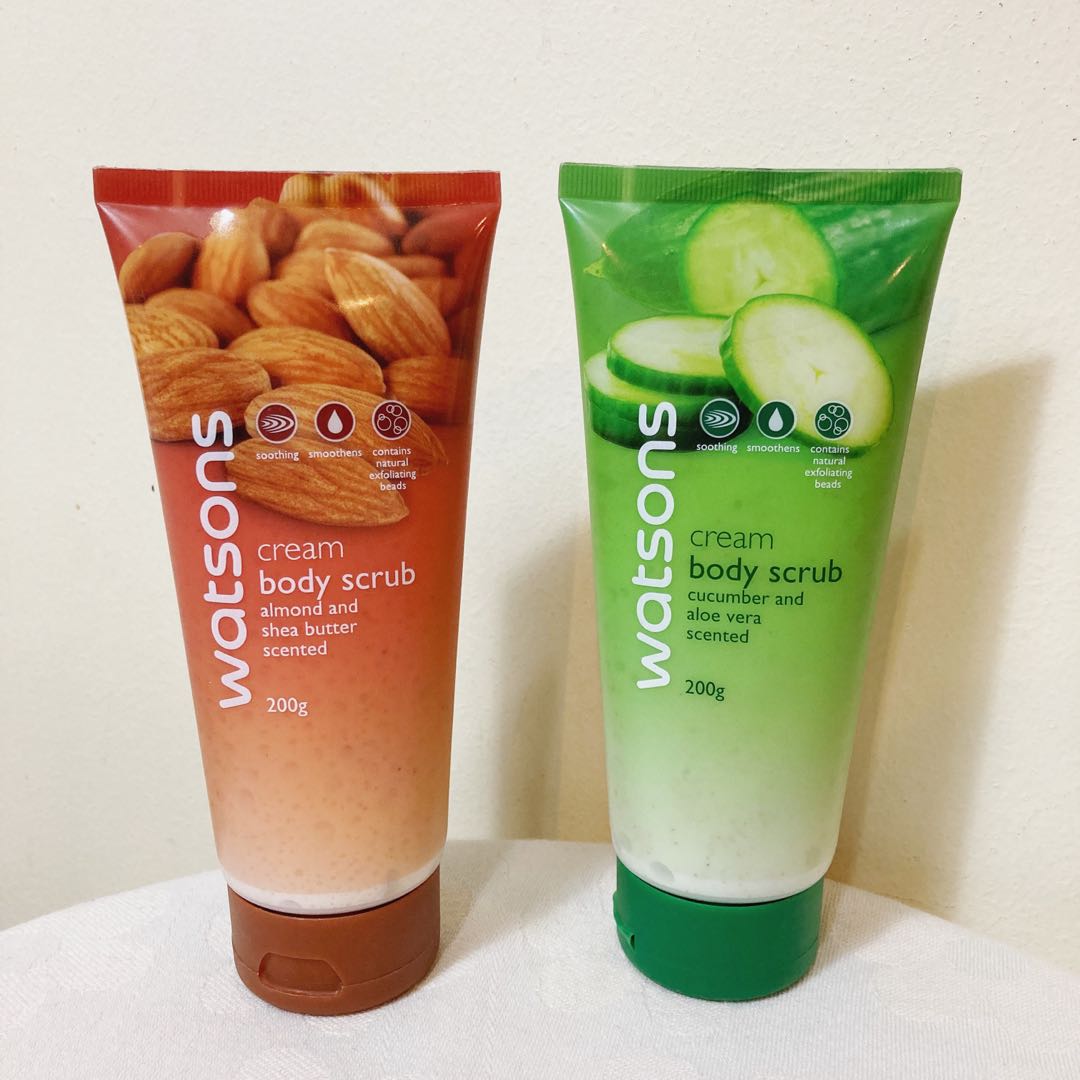 2 Watsons Cream Body Scrubs Both Beauty Personal Care Bath Body Body Care On Carousell