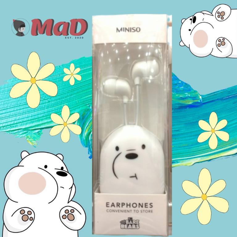miniso we bare bears earphones