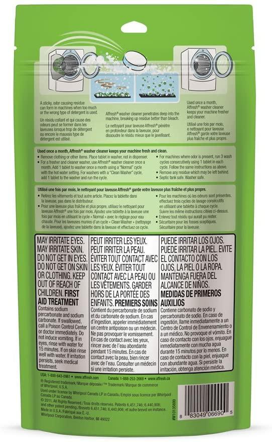 Whirlpool Affresh Washer Cleaner, 3Tablets, TV & Home Appliances