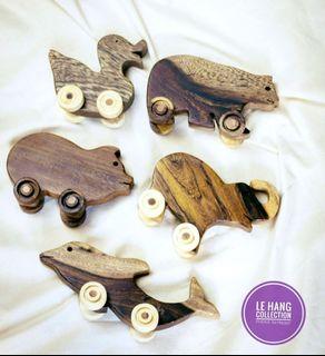 Wooden Duck - Bear - Pig - Elephant - Dolphin