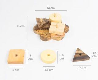 Wooden Shape Sorter Stacking Toy
