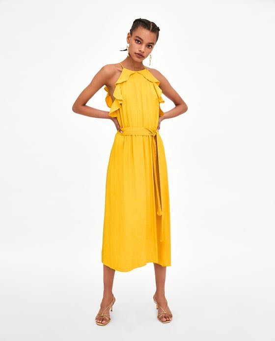 zara yellow dress