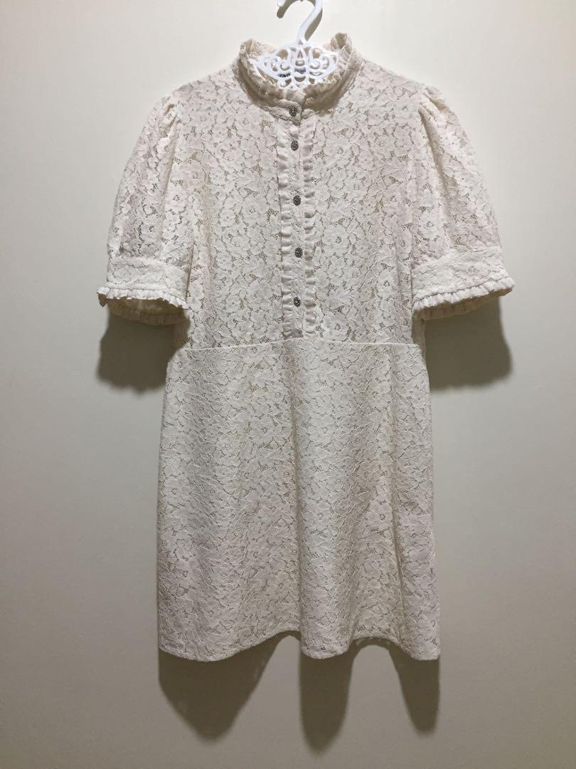 Zara lace dress with gem buttons, Women's Fashion, Dresses & Sets, Dresses  on Carousell