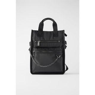 zara nylon backpack