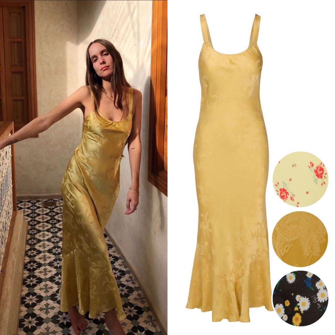 💎 Realisation Par Allegra Dress in Yellow Dragon Silk Jacquard authentic  RP, Women's Fashion, Dresses & Sets, Evening dresses & gowns on Carousell