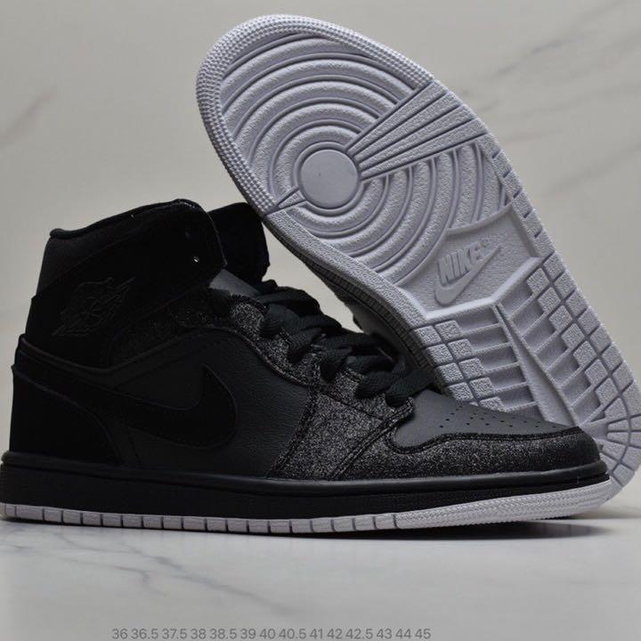 jordan 1 mid glitter black