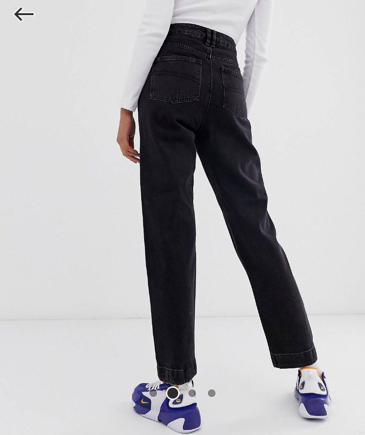 ASOS collusion black mom jeans, Women's Fashion, Bottoms, Jeans