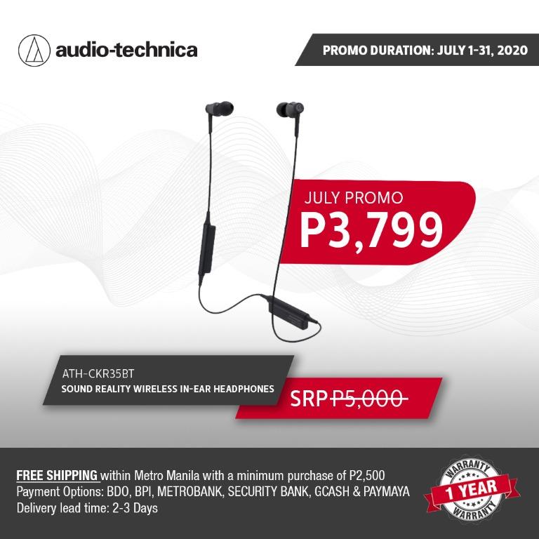 Audio Technica Ath Ckr35bt Sound Reality Wireless In Ear Headphones Electronics Audio On Carousell