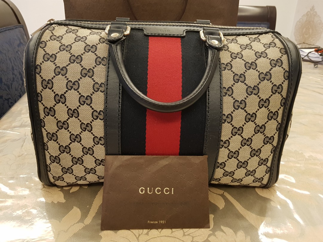 PRICE REDUCED Auth Gucci Boston Bag Large Luxury Bags