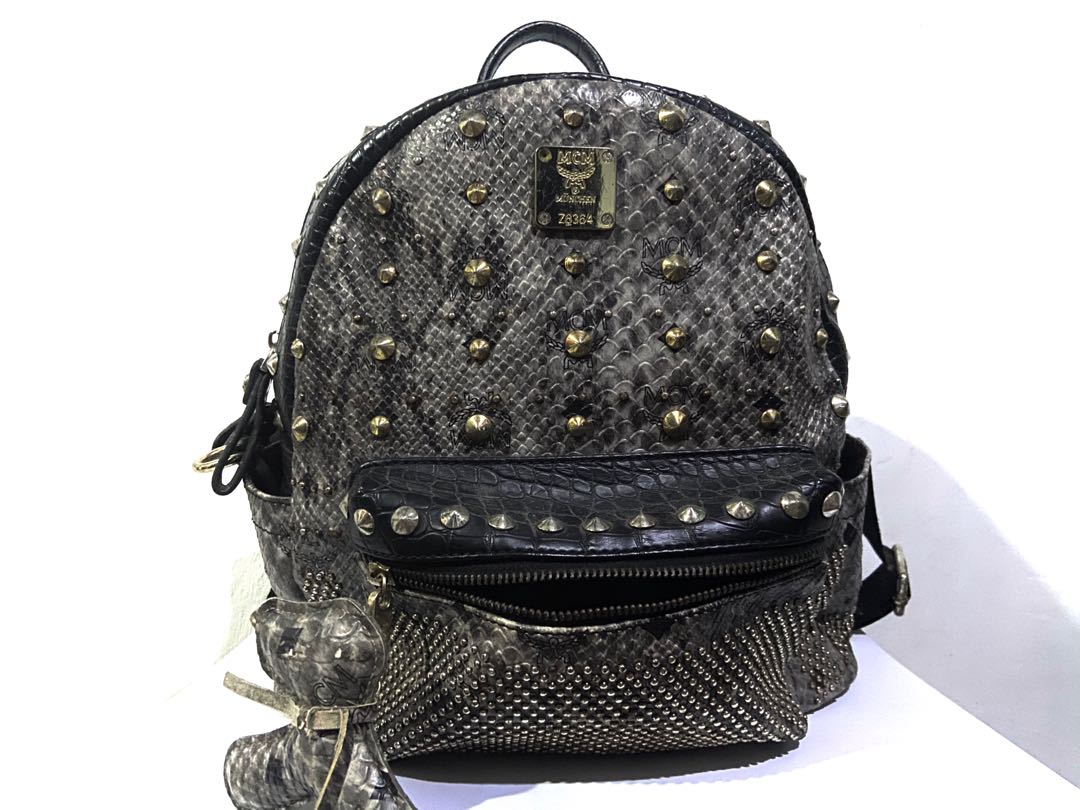 Faux online snakeskin backpack