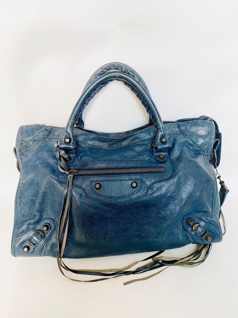 blue balenciaga handbag