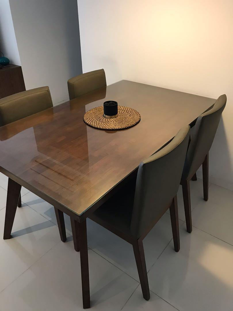 Barang Barang Dining Table With Glass Top And With 4 Chairs Furniture Tables Chairs On Carousell