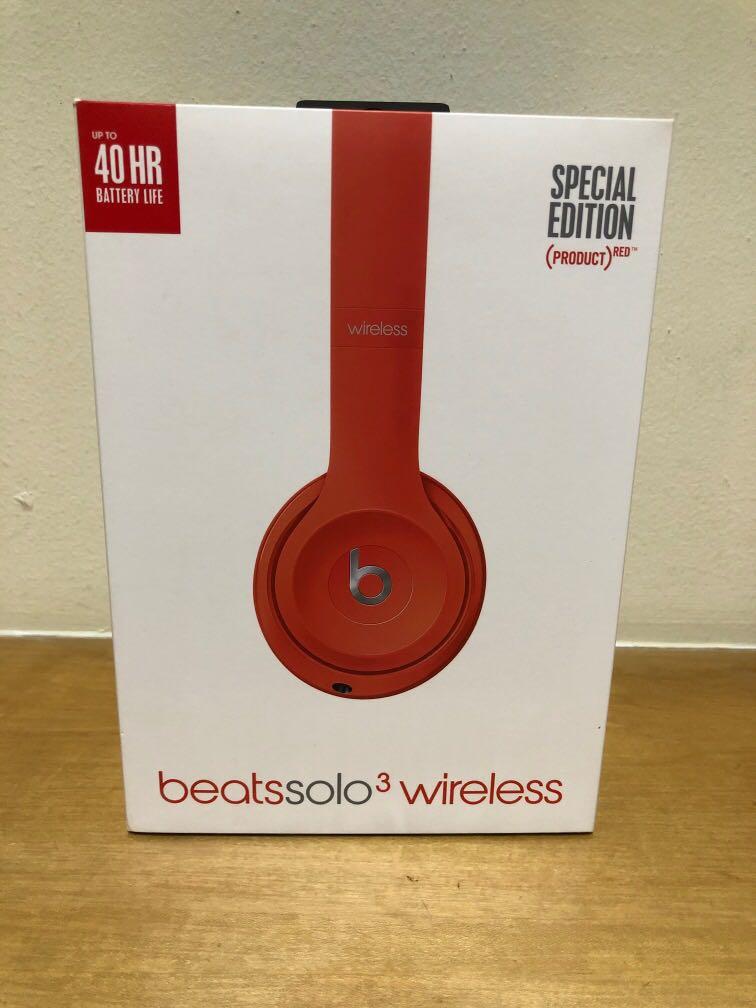 Beats Solo3 Wireless Headphones product RED , Audio, Headphones  Headsets  on Carousell