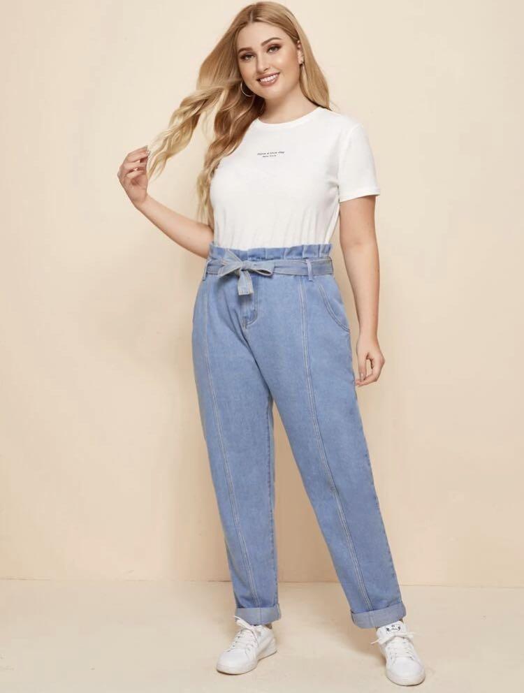 plus size paperbag jeans