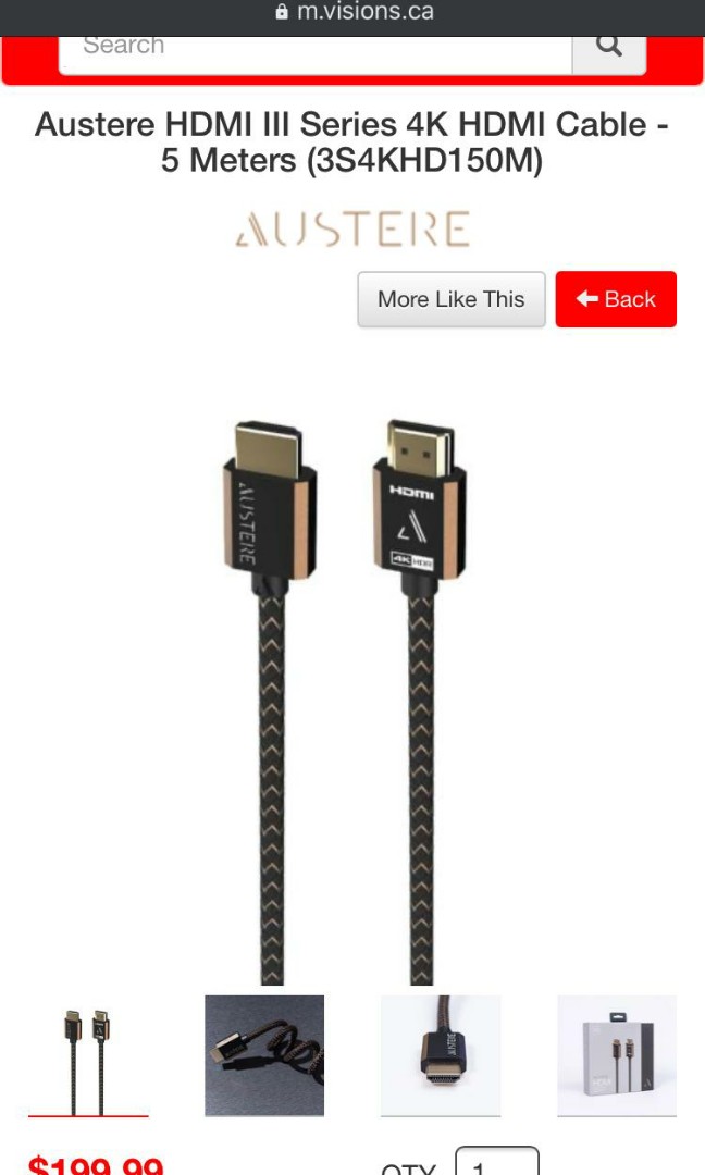 Brand new Austere 4K HDMI cable