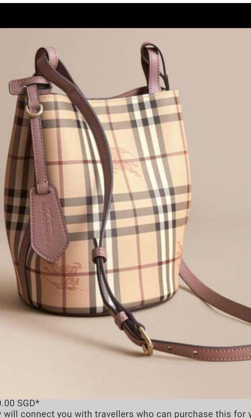 Leather 48h bag Burberry Pink in Leather - 25608201