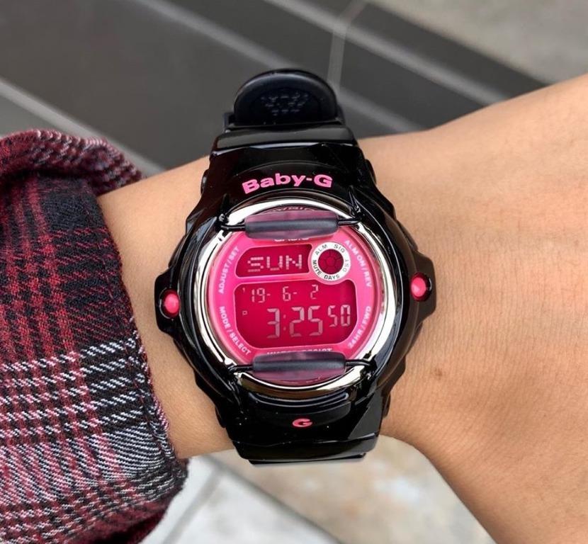 Casio baby g black and top pink